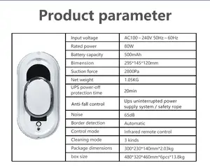 Kaca pembersih rumah tangga otomatis, vakum Robot Remote Control