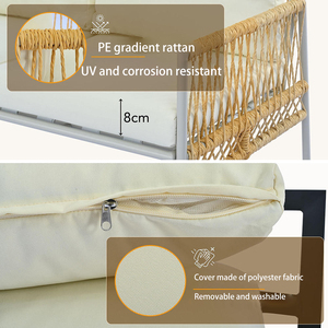 AJUNION PE Rattan Metal Frame Outdoor <strong>Furniture</strong> Set 7 Seater Patio Conversation Set <strong>Garden</strong> <strong>Furniture</strong> with Soft <strong>Cushions</strong> - Product Image 3