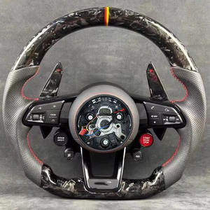 Volante de fibra de carbono brillante, volante de cuero con costuras azules para <span class=keywords><strong>Audi</strong></span> A3 A4 B8 B9 <span class=keywords><strong>A5</strong></span> A6 A7 C8 A8 D4 D5 D6 Q3 Q5 Q5 - Product Image 3