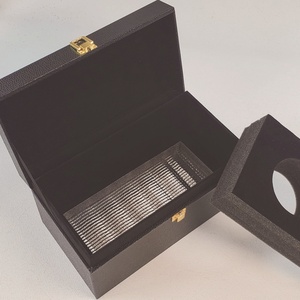 Boîte d'emballage pour <span class=keywords><strong>caviar</strong></span> en forme de livre en carton noir personnalisé - Product Image 3