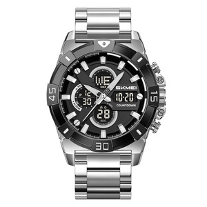 Montre de sport d'extérieur avec bracelet en acier, double affichage, multifonctionnelle, étanche, montre transfrontalière - Product Image 1