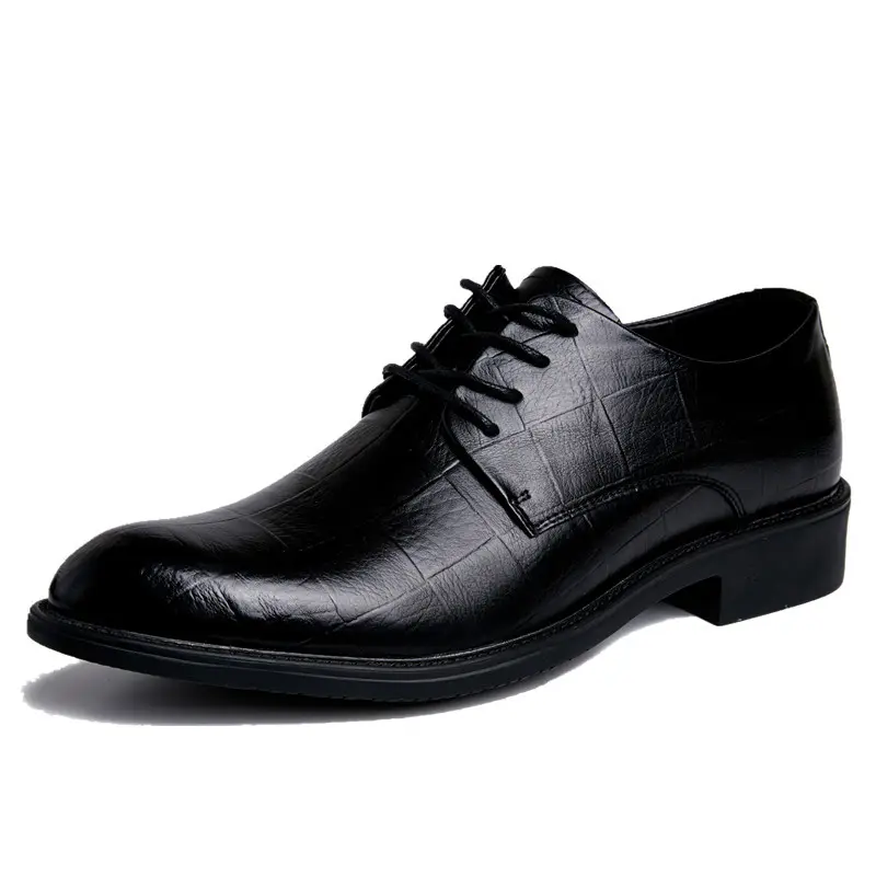 Sepatu Formal kulit asli pria, sneaker pesta kulit asli, warna hitam kasual 2023