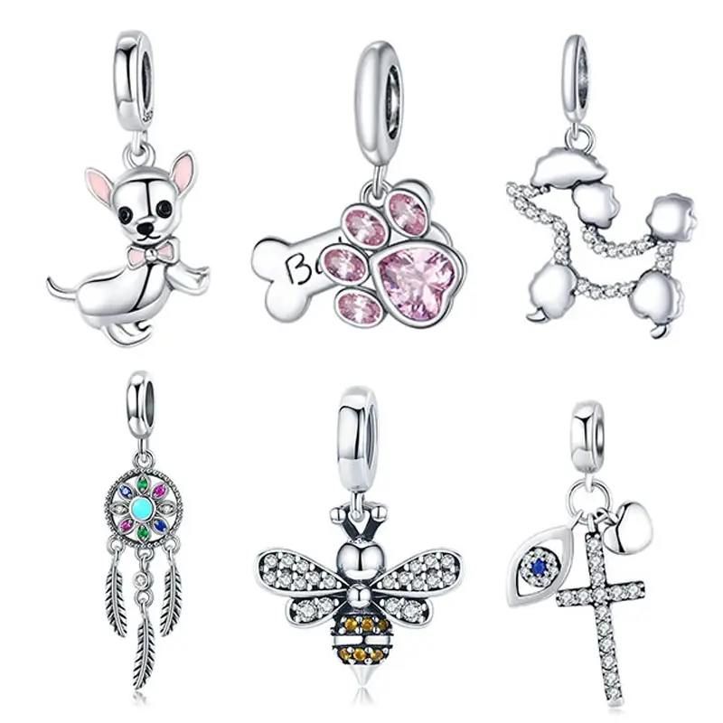 DIY Perhiasan Kawaii Charms 925 Sterling Silver Lucu Kustom Charms Klip Charm untuk Membuat Perhiasan