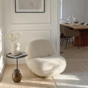 Sillón <span class=keywords><strong>Pacha</strong></span> Giratorio 360 Grados de Felpa Teddy, Color Blanco Crema, Sofá Individual para Hogar, <span class=keywords><strong>Hotel</strong></span>, B&B, Sala de Estar - Product Image 5