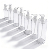 Bouteilles cylindriques en plastique PET transparentes vides pour shampooing Lotion soins de la peau emballage cosmétique personnalisé en gros