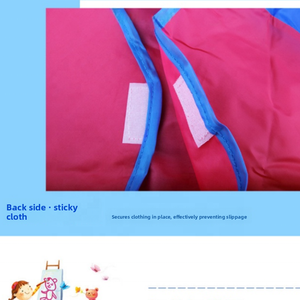 Delantal de Pintura de Nailon Impermeable de Manga Larga para Niños |   Bata de Arte Reversible de 3 Bolsillos |   Para el clase de arte del jardín de infantes y las comidas diarias - Product Image 5
