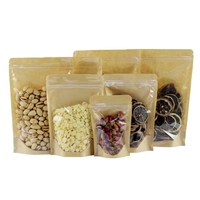 Pochettes debout en papier kraft brun 2025 avec fermeture éclair transparente en T pour le stockage des engrais à base de farine