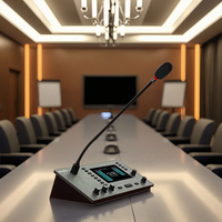 Console d'interprétation entièrement numérique HAUIN avec écran tactile IPS de 5 pouces, prise en charge PoE, 70 canaux pour l'interprétation simultanée
