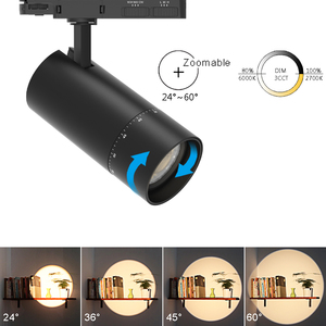 Puces COB haute luminosité montées en surface à 4 fils Offre Spéciale Zoomable Dimmable 20W 30W 40W LED Track Light pour Museum Hotel - Product Image 3