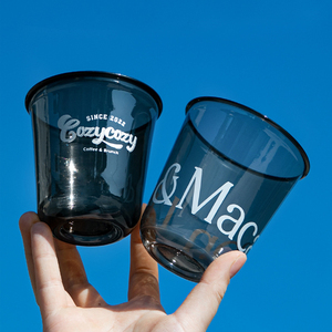 Mới đến 12/14/16oz lạnh uống cà phê đá BOBA trà U hình dạng màu đen dùng một lần Pet ly nhựa - Product Image 3