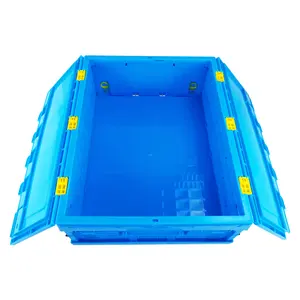 Caisse de rangement bleue pliable de grande capacité, caisse en plastique X5017, prix d'usine
