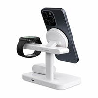 Station de charge sans fil pliable 3-en-1 15W avec chargeur magnétique pour montre et écouteurs, entrée Type-C, protection de sécurité