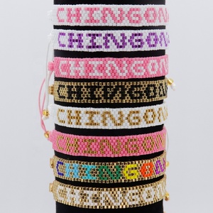 Venta al por mayor Miyuki Seed Bead pulsera tejida hecha a mano Bohemia trenzada letra inicial Chingona joyería de moda pulseras ajustables - Product Image 6