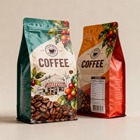 Sachet Doypack Personnalisé Imprimé Anti-humidité Refermable avec Fermeture Éclair pour Bonbons et Café, Fond Plat Scellé sur Huit Côtés
