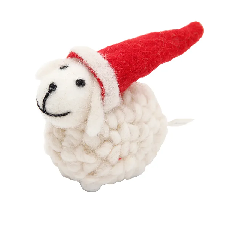 Toy Toys Wholesale Sheep Ornament Santa Claus Doll Ornament Soft Flat Striped Christmas Plush Wood
