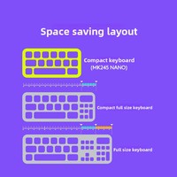 Ensemble clavier et souris ergonomiques sans fil MK245, programmables, pour ordinateur portable, bureau, interface USB, compact, portable