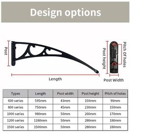 Cài đặt tán chống lại tường cửa sổ cửa UV bảo vệ nhẹ mái hiên - Product Image 6