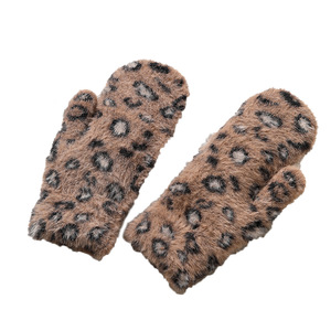 Gants mi-poignet en coton/élasthanne tricotés en peluche tie-dye mignons pour femmes, épaissis, chauds, polyvalents, pour le sport et <span class=keywords><strong>les</strong></span> activités de plein air en hiver - Product Image 5