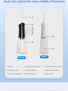 <span class=keywords><strong>Irrigador</strong></span> bucal portátil al por mayor, limpiador <span class=keywords><strong>dental</strong></span> de agua recargable de 300ML, suministro de fábrica aprobado por CE y FCC - Product Image 3