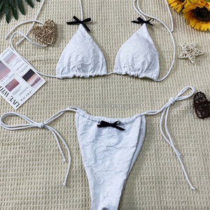 Ensemble bikini 2 pièces pour femme, col halter, imprimé floral sexy, rayures, imprimé léopard, séchage rapide, respirant, protection UV, vêtements de plage - Product Image 3