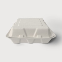 Contenants alimentaires biodégradables à emporter en bagasse de canne à sucre, boîtes à hamburger jetables écologiques pour restaurants