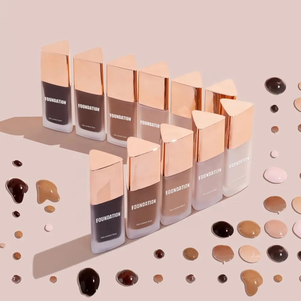 Foundation Cair Kualitas Tinggi Sentuhan Alami Baru dengan Bahan Penyuka Kulit Penutup Penuh Pengubah Warna Riasan Foundation Terbaik