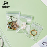 HKSTY Vente en gros de pochettes à bijoux transparentes en PVC de plusieurs tailles, sacs à fermeture éclair pour pendentifs, colliers, boucles d'oreilles, bracelets, pochettes pour bagues