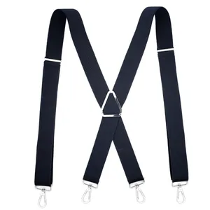 Adult 4 Clip Hook Buckle Suspenders Solid Color Triangle Suspenders Iron Triangle Suspenders For Men Under Clothing