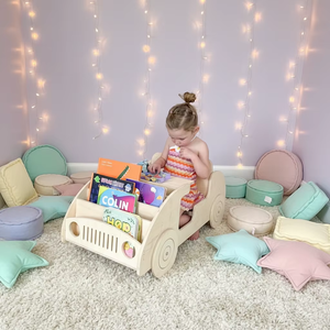 Étagère à livres pour enfants en bois massif pour le salon - Rangement et présentoir multi-niveaux Style moderne Écologique - Product Image 3