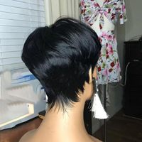 Pixie Cut perruque transparente dentelle frontale perruques pour les femmes droite courte Bob 13X4 dentelle préplumée brésilienne perruques de cheveux humains