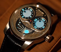 Montres mécaniques en acier lumineuses, avec affichage unique de l'heure et des phases solaires et lunaires, design d'usine et personnalisation par lots, pour marque privée