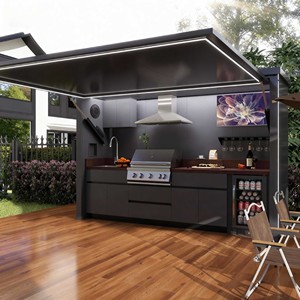 Cuisine mobile d'extérieur en acier inoxydable pliable multifonctionnelle pour patio et camping - Product Image 2