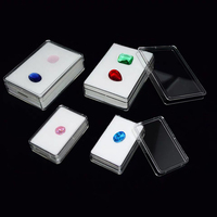 Vente chaude anti-poussière diamant bijoux emballage étui clair acrylique bijoux gemme pierre présentoir