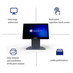 Longfly tất cả-trong-một màn hình cảm ứng kép bán lẻ thiết bị đầu cuối POS Windows 15.6 inch tương thích tiền mặt đăng ký quy mô máy in cạnh tranh - Product Image 2