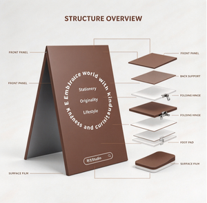 Lichtgewicht dubbelzijdige opvouwbare A-frame displayrekken, stevige reclamehouder voor retail, café, promotie en reclame. - Product Image 5