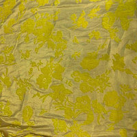 Tissu en velours jacquard personnalisé en gros, imprimé dévoré, motif floral, 100 % polyester, avec reflets dorés