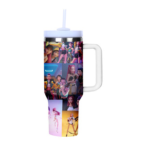 Vaso Térmico de Acero Inoxidable de 40 oz con Diseño de Personajes de K-Pop, Cazadora de Demonios Rumi Mira Zoey, Gran Capacidad, para Viajes, con Asa, Incluye - Product Image 6