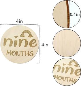 Tarjetas de hito de bebé para fotos 15 tarjetas personalizar y decir hola al nacimiento y tarjeta <span class=keywords><strong>mensual</strong></span> marcador de género neutro regalo de decoración de madera - Product Image 2