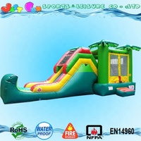 Château gonflable commercial Justfun pas cher avec toboggan intégré, facile à installer pour les enfants