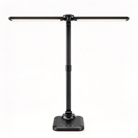 Lampe de bureau LED à panneau long 10W 6V AC, lampe de table à intensité variable tactile avec veilleuse, lampe de lecture réglable en aluminium et plastique