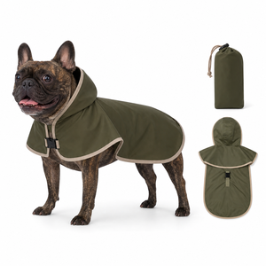 Imperméable pour chien en nylon uni avec capuche, imperméable, pour toutes les saisons, à porter en extérieur - Product Image 1