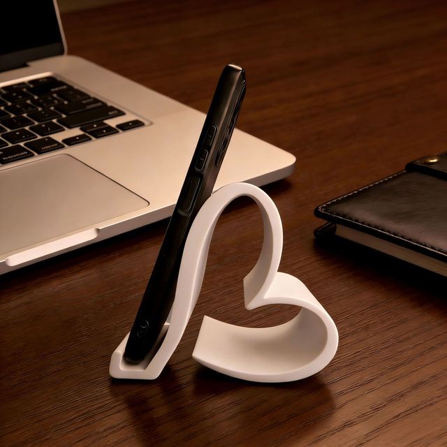 3D-printed Creative Heart-shaped PLA Material Phone Stand Home Office Desk Decoration Valentines Day Gift