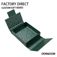 Coffret Cadeau de Luxe Personnalisé en Papier Rigide Vert avec Fermeture Magnétique et Doublure Intérieure Sur Mesure pour Produits de Luxe