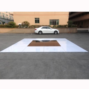 Interlocking checkerboard black & white wooden dance floor for event party - Product Image 1