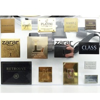 Étiquette en métal aluminium sur mesure EXW, badge de décoration de marque privée, badge de luxe pour parfum, autocollant en relief auto-adhésif pour emballage