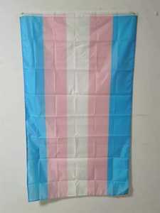 Bandera del Orgullo Bi-Género LGBTQ de 3x5 Pies, 100% Poliéster, Color Gris, con Ojales, Económica - Product Image 3