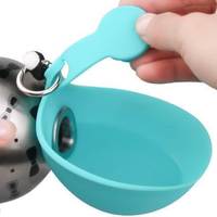 Nouvelle arrivée, bouteille d'eau pour chien en acier inoxydable ronde portable 2 en 1, moderne, étanche et isolante, pour petits chiens, utilisation en extérieur