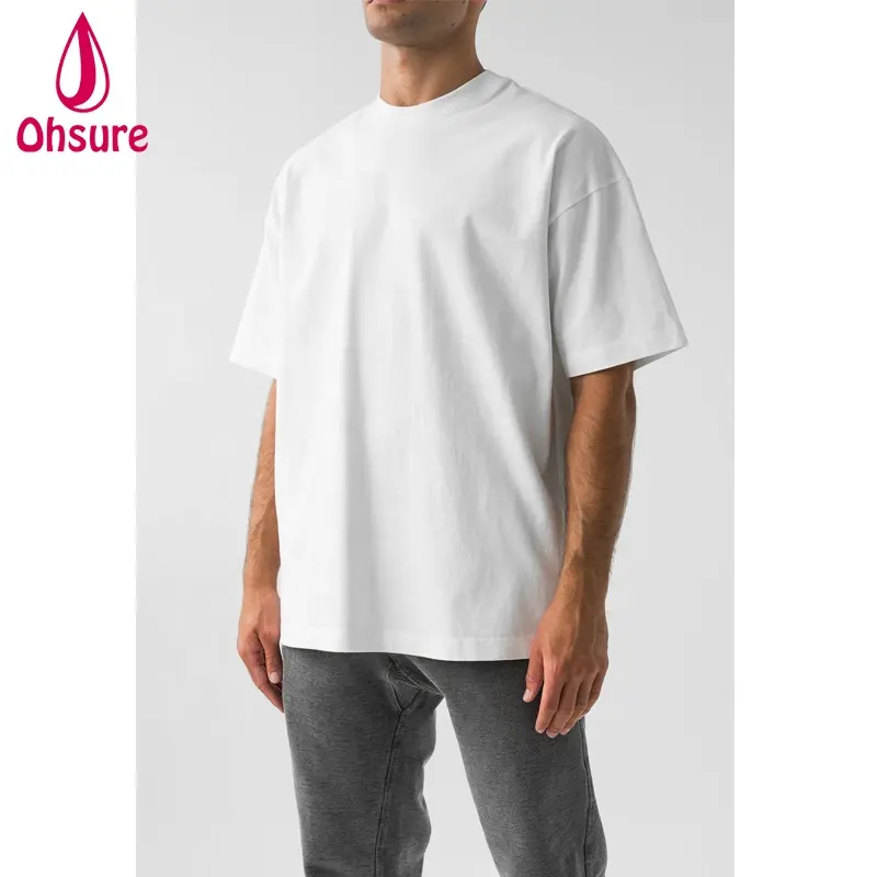 Wholesale Men Sport Tops Fashion Wear Men Vintage T-shirts Cotton Solid Streetwear Men Oversized Tshirts