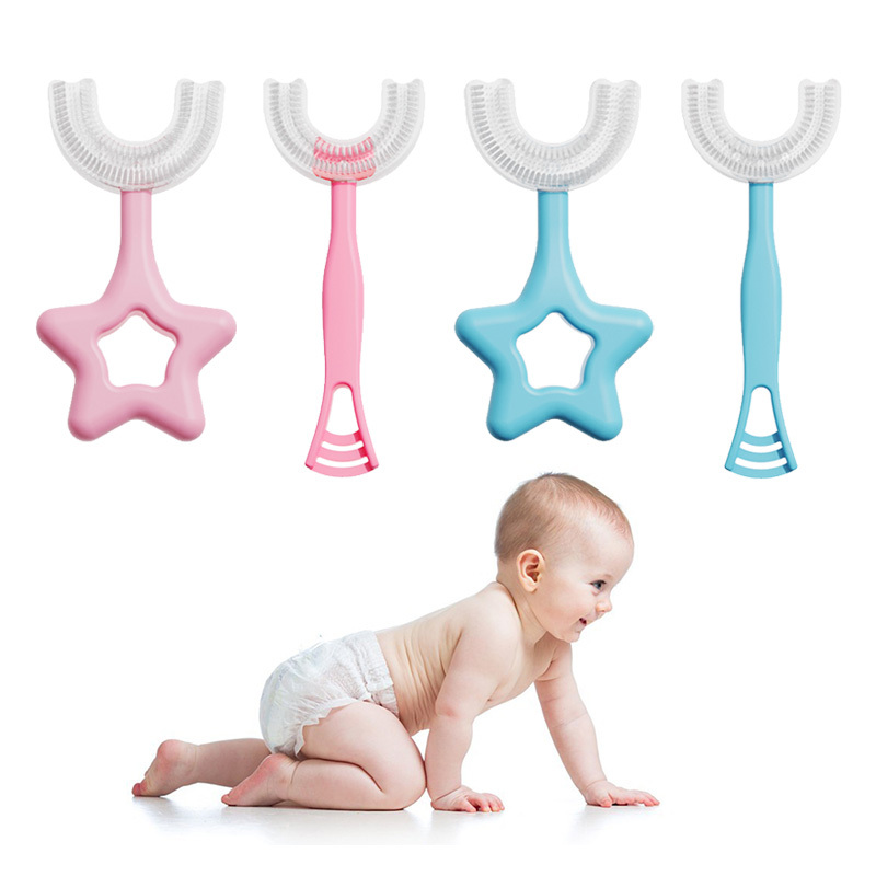 U Shape Toothbrush Kids Teeth Care Soft for Children Brushing Teeth Cleaning.
