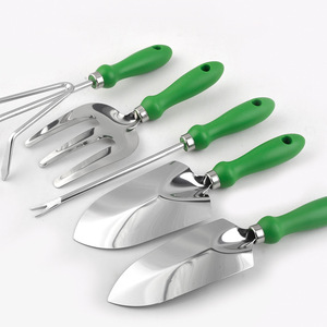 Stainless Steel Garden <b>Tool</b> Set 5 Piece With Green Handle For Planting Weeding And Cultivating Outdoor Use - Product Image 3
